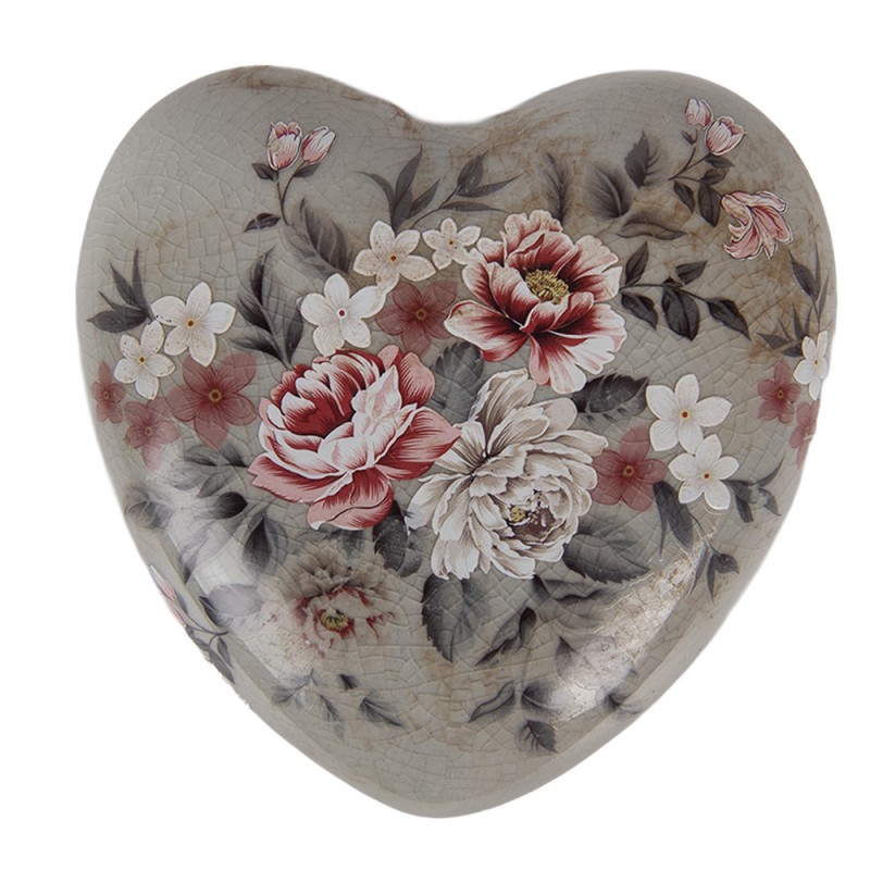 Clayre & Eef Decorazione Cuore 11x11x4 cm Fiori