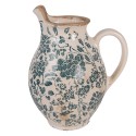 Clayre & Eef Dekorative Kanne 16x12x19 cm Beige Keramik Blumen