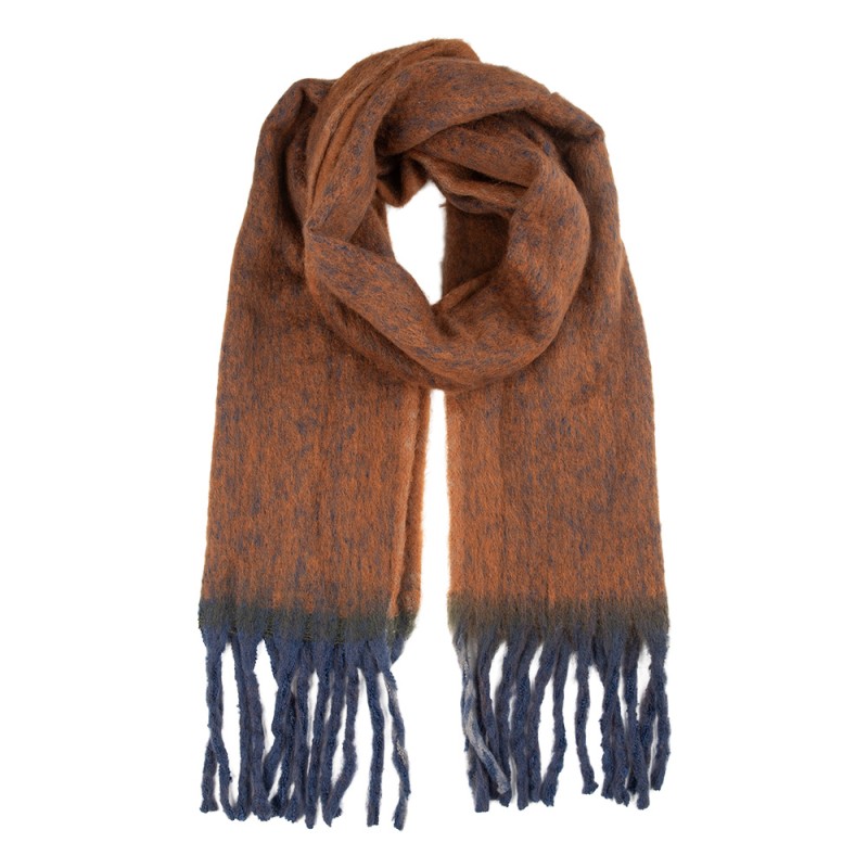 Clayre & Eef Sciarpa invernale da donna 38x190 cm Marrone Tessuto