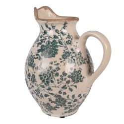 Clayre & Eef Brocca decorativa 21x16x25 cm Beige Ceramica Fiori