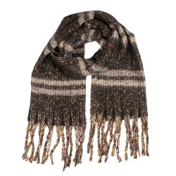 Clayre & Eef Sciarpa invernale da donna 50x210 cm Grigio Tessuto
