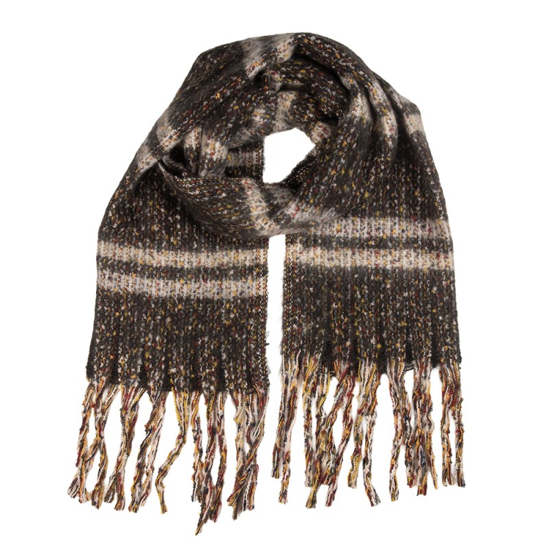 Clayre & Eef Sciarpa invernale da donna 50x210 cm Grigio Tessuto