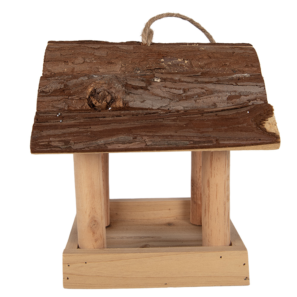 Clayre&Eef Vogelvoederhuisje 19x18x19 cm Bruin Hout afbeelding