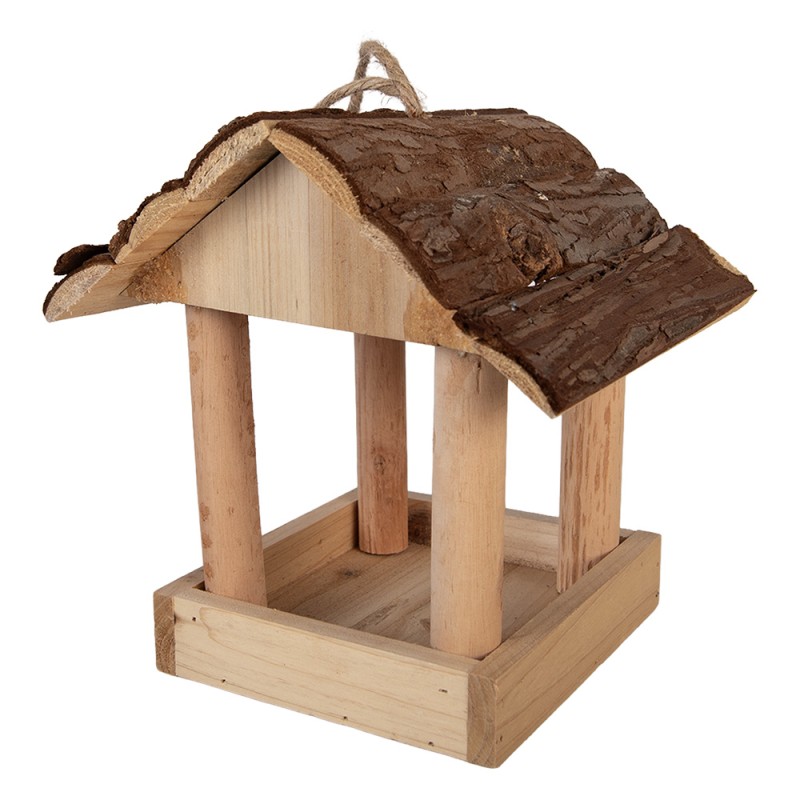 Clayre & Eef Bird Feeder House 19x18x19 cm Brown Wood