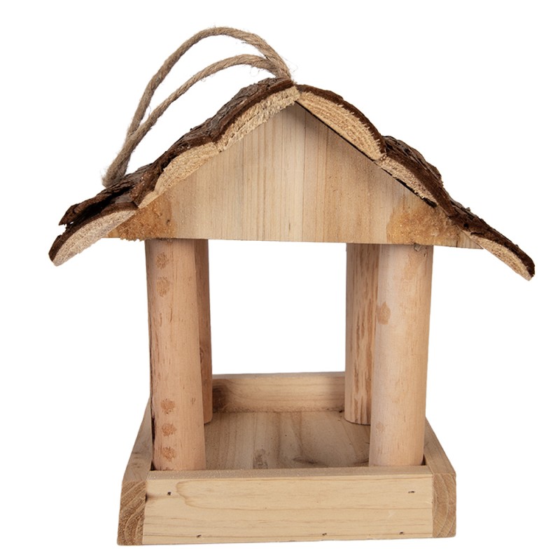 Clayre & Eef Bird Feeder House 19x18x19 cm Brown Wood