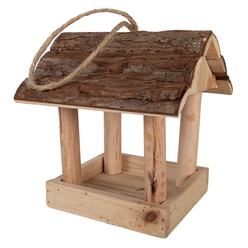 Clayre & Eef Bird Feeder House 19x18x19 cm Brown Wood
