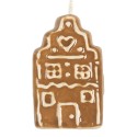 Clayre & Eef Christmas Ornament House 4x4x6 cm Brown Ceramic