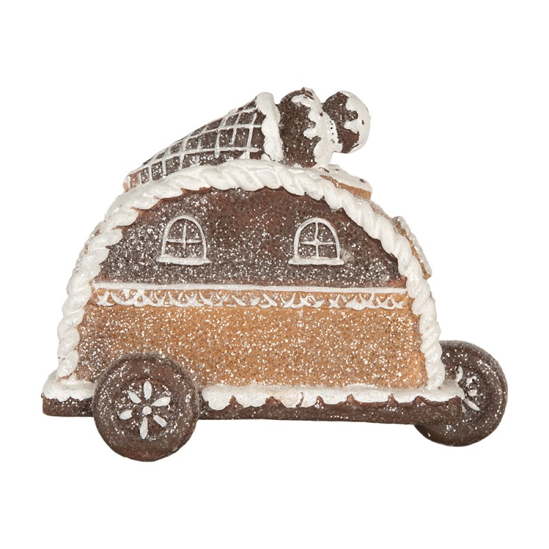 Clayre & Eef Decoratie Huis met LED 21x11x16 cm Bruin Kunststof