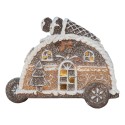 Clayre & Eef Decoratie Huis met LED 21x11x16 cm Bruin Kunststof