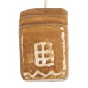 Clayre & Eef Christmas Ornament House 4x4x5 cm Brown Ceramic
