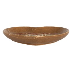Clayre & Eef Breakfast Plate Heart 17x17x3 cm Brown Ceramic