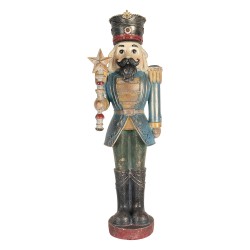 Clayre & Eef Beeld Notenkraker 21x15x60 cm Blauw Kunststof
