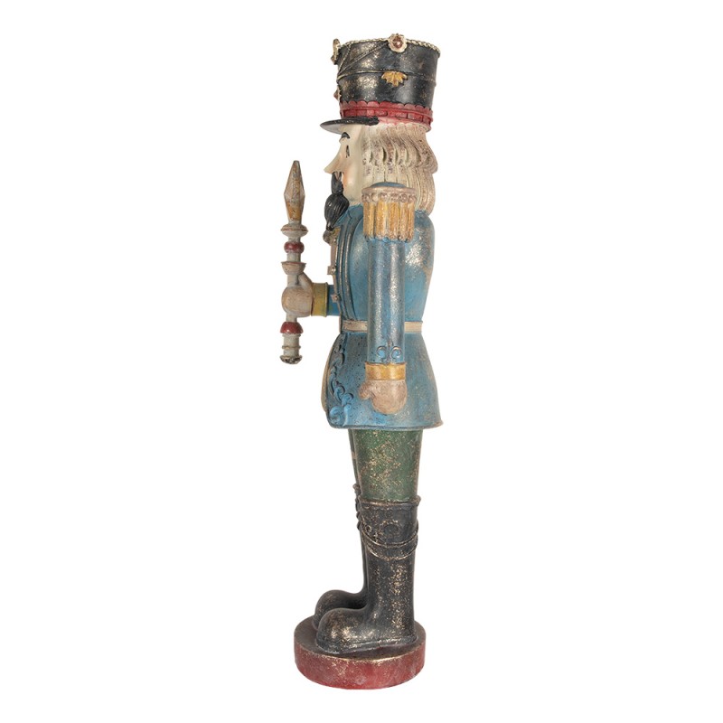 Clayre & Eef Beeld Notenkraker 21x15x60 cm Blauw Kunststof