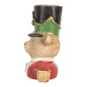 Clayre & Eef Kaarthouder Beer 9x6x10 cm Bruin Kunststof