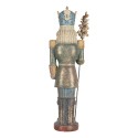 Clayre & Eef Kerstdecoratie Beeld Notenkraker 12x10x40 cm Blauw Kunststof