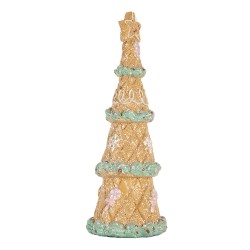 Clayre & Eef Décoration Sapin de Noël Ø 9x26 cm Marron Plastique
