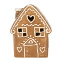 Clayre & Eef Casa di pan di zenzero con LED 8x6x11 cm Marrone Ceramica