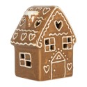 Clayre & Eef Casa di pan di zenzero con LED 8x6x11 cm Marrone Ceramica