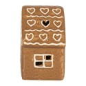 Clayre & Eef Casa di pan di zenzero con LED 8x6x11 cm Marrone Ceramica