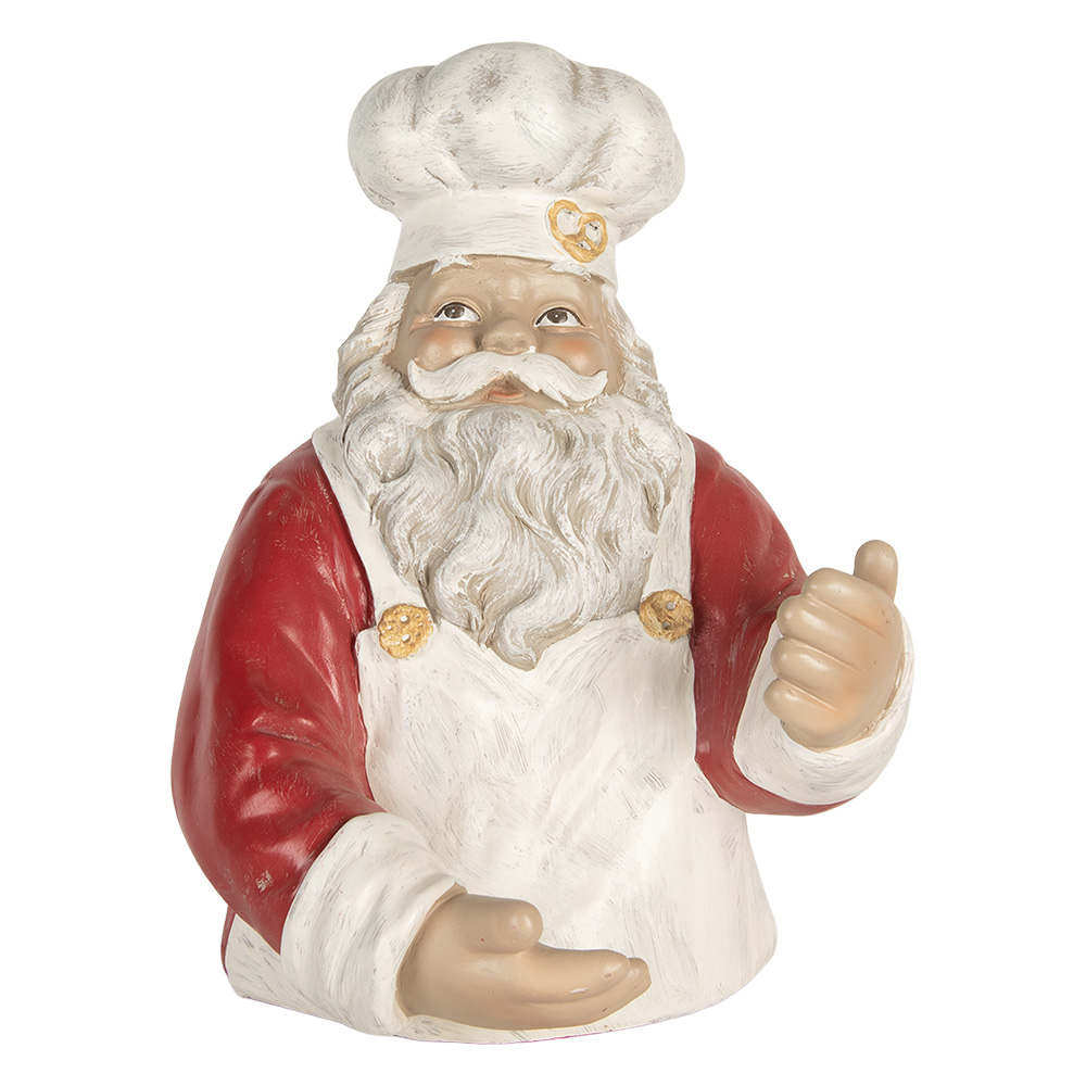 Clayre&Eef Decoratie Kerstman 25x25x35 cm Rood Kunststof