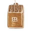 Clayre & Eef Christmas Ornament House 4x4x6 cm Brown Ceramic