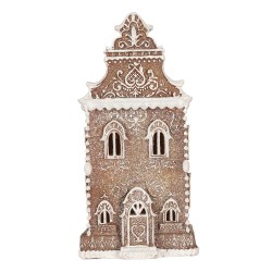 Clayre & Eef Gingerbread house with LED 17x15x35 cm Brown Plastic