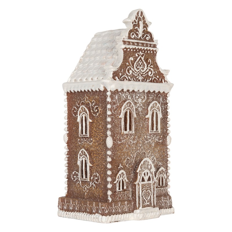 Clayre & Eef Gingerbread house with LED 17x15x35 cm Brown Plastic