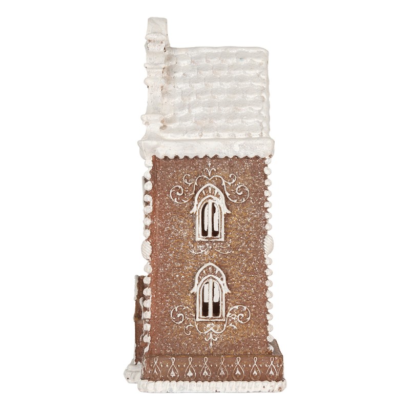 Clayre & Eef Gingerbread house with LED 17x15x35 cm Brown Plastic
