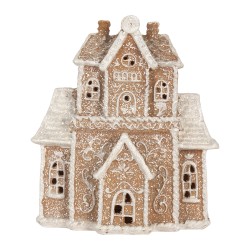 Clayre & Eef Gingerbread house with LED 18x9x20 cm Brown Plastic