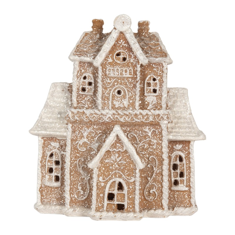 Clayre & Eef Gingerbread house with LED 18x9x20 cm Brown Plastic
