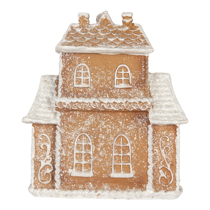 Clayre & Eef Gingerbread house with LED 18x9x20 cm Brown Plastic