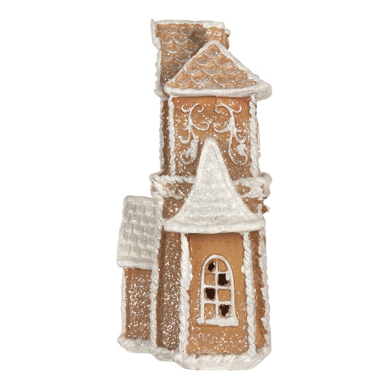 Clayre & Eef Gingerbread house with LED 18x9x20 cm Brown Plastic