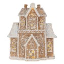 Clayre & Eef Gingerbread house with LED 18x9x20 cm Brown Plastic