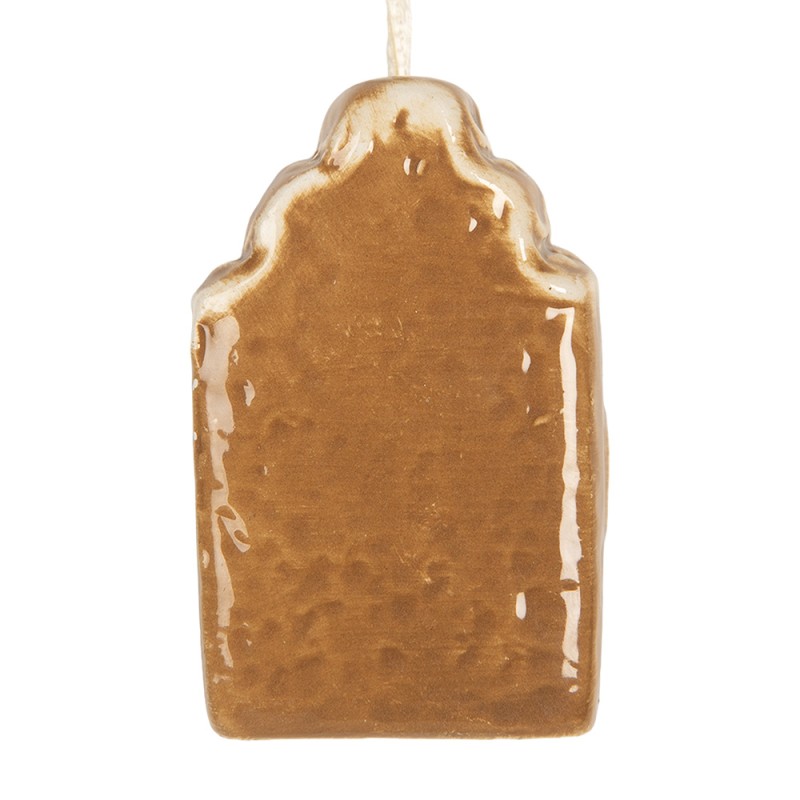 Clayre & Eef Christmas Ornament House 4x4x6 cm Brown Ceramic
