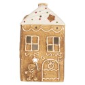 Clayre & Eef Waxinelichthouder Huis 9x7x16 cm Bruin Keramiek