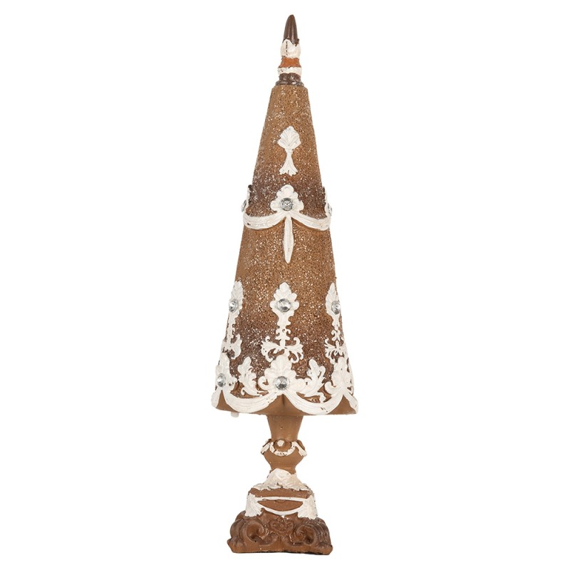 Clayre & Eef Decorazione Albero di Natale Ø 9x32 cm Marrone Plastica