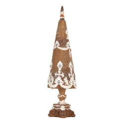 Clayre & Eef Decorazione Albero di Natale Ø 9x32 cm Marrone Plastica