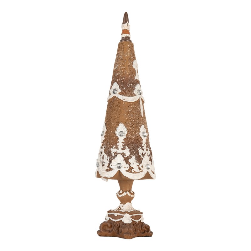 Clayre & Eef Decorazione Albero di Natale Ø 9x32 cm Marrone Plastica