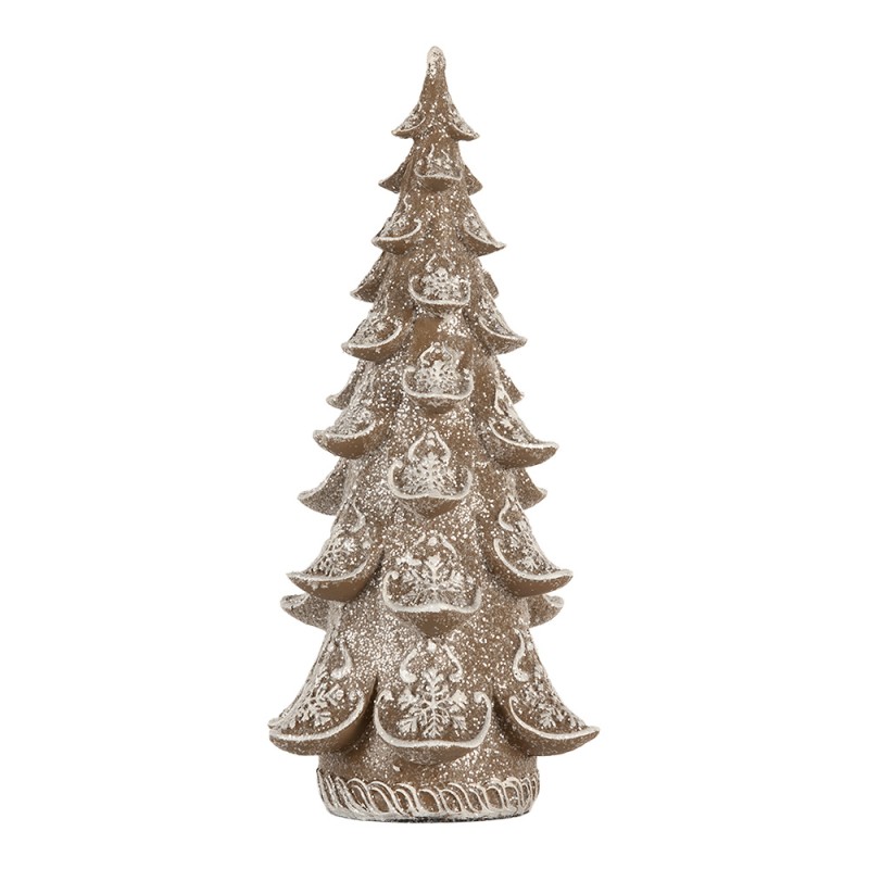 Clayre & Eef Decorazione Albero di Natale 12x11x25 cm Marrone Plastica