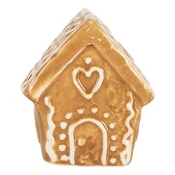 Clayre & Eef Card Holder Gingerbread house 5x4x6 cm Brown Ceramic