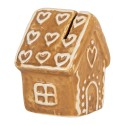 Clayre & Eef Card Holder Gingerbread house 5x4x6 cm Brown Ceramic