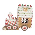 Clayre & Eef Decorazione natalizia con illuminazione a LED e musica Treno 21x12x19 cm Marrone Plastica