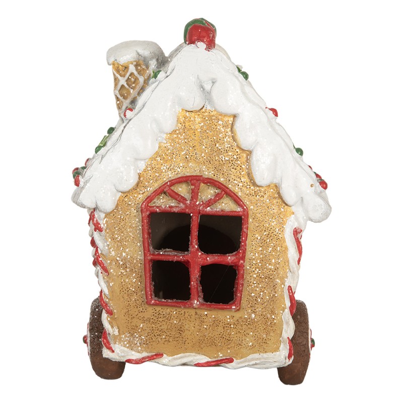 Clayre & Eef Decorazione natalizia con illuminazione a LED e musica Treno 21x12x19 cm Marrone Plastica
