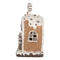 Clayre & Eef Lebkuchenhaus mit LED 18x10x19 cm Braun Kunststoff