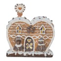 Clayre & Eef Lebkuchenhaus mit LED 18x10x19 cm Braun Kunststoff