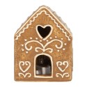 Clayre & Eef Maison en pain d'épices avec LED 8x6x10 cm Marron Céramique