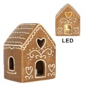 Clayre & Eef Maison en pain d'épices avec LED 8x6x10 cm Marron Céramique