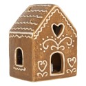 Clayre & Eef Maison en pain d'épices avec LED 8x6x10 cm Marron Céramique