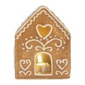 Clayre & Eef Maison en pain d'épices avec LED 8x6x10 cm Marron Céramique