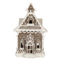 Clayre & Eef Gingerbread house met LED 13x12x20 cm Bruin Kunststof